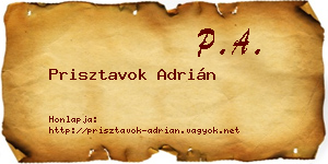 Prisztavok Adrián névjegykártya
