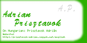 adrian prisztavok business card